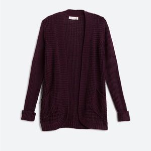 RD Style Montoya Open Cardigan. Size medium petite. Color is dark purple